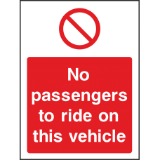 No Passenger To Ride On This Vehicle